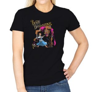 Beauty and the Brains Exclusive - Womens T-Shirts RIPT Apparel Small / Black