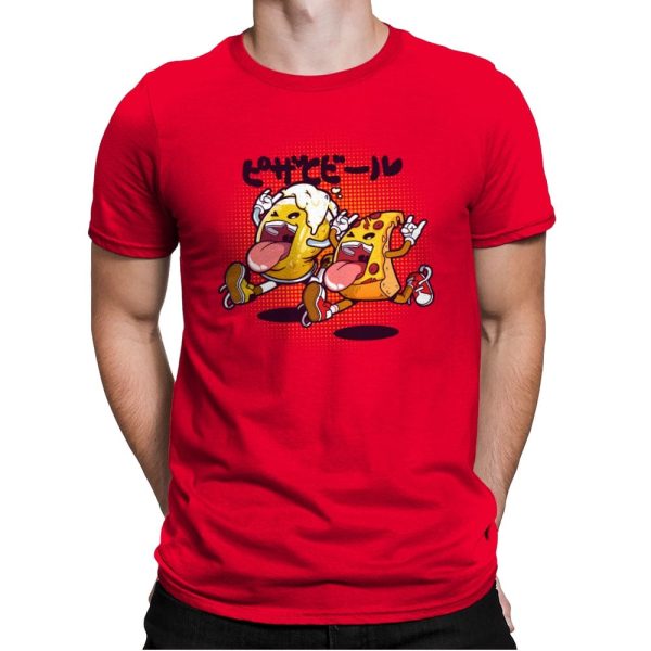 Beer & Pizza Combo - Mens Premium T-Shirts RIPT Apparel Small / Red