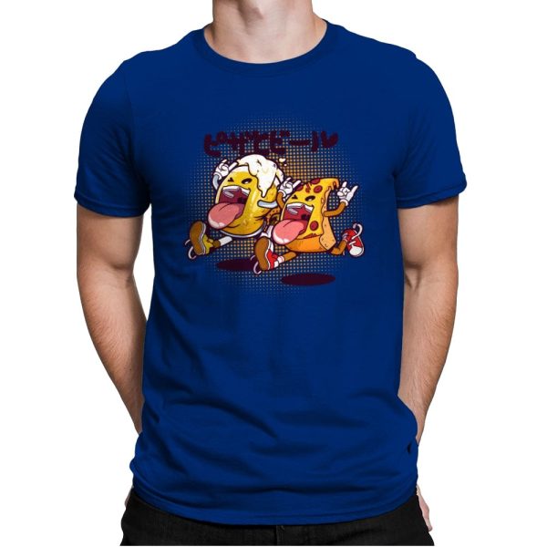 Beer & Pizza Combo - Mens Premium T-Shirts RIPT Apparel Small / Royal