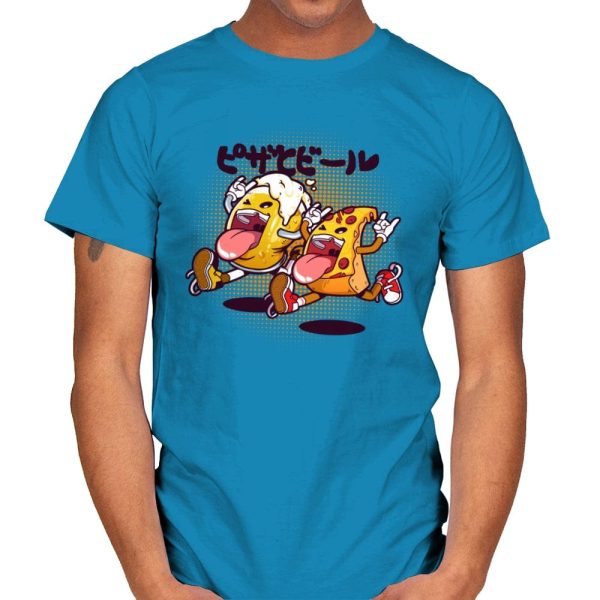 Beer & Pizza Combo - Mens T-Shirts RIPT Apparel Small / Sapphire