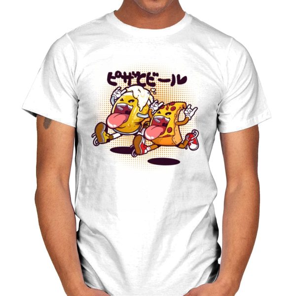 Beer & Pizza Combo - Mens T-Shirts RIPT Apparel Small / White