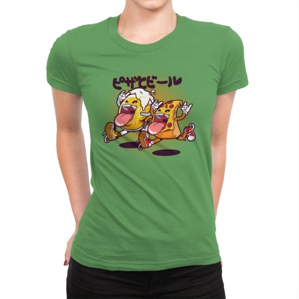 Beer & Pizza Combo - Womens Premium T-Shirts RIPT Apparel Small / Kelly