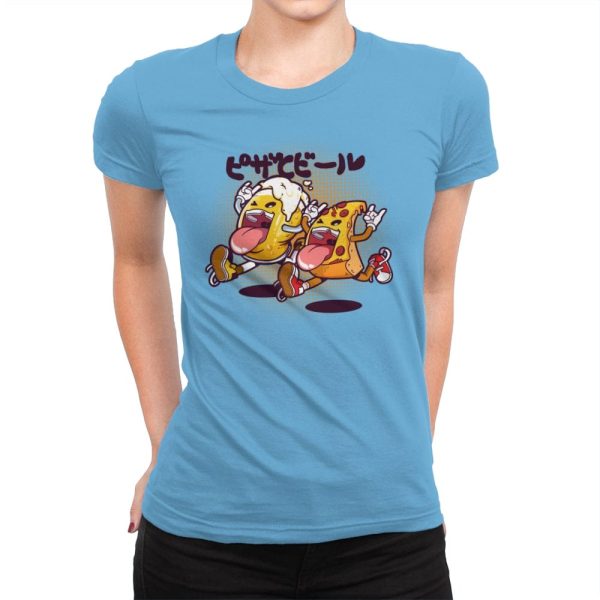 Beer & Pizza Combo - Womens Premium T-Shirts RIPT Apparel Small / Turquoise