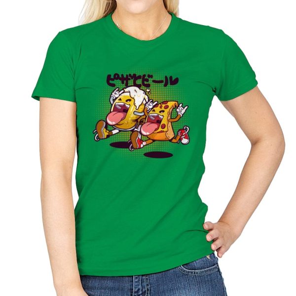 Beer & Pizza Combo - Womens T-Shirts RIPT Apparel Small / Irish Green