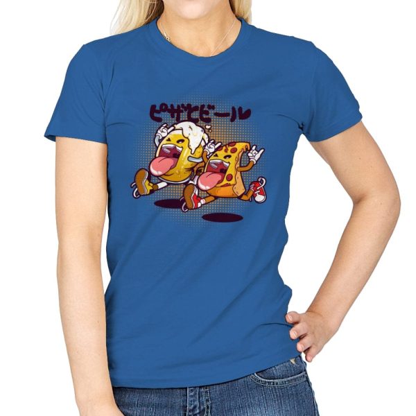 Beer & Pizza Combo - Womens T-Shirts RIPT Apparel Small / Royal