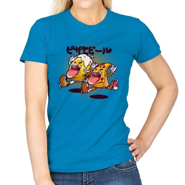 Beer & Pizza Combo - Womens T-Shirts RIPT Apparel Small / Sapphire