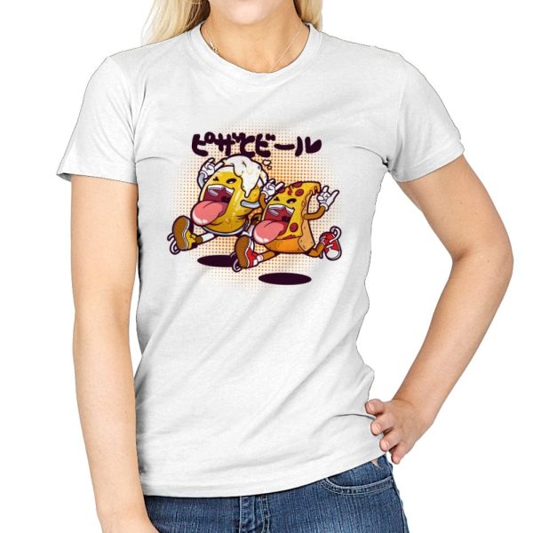 Beer & Pizza Combo - Womens T-Shirts RIPT Apparel Small / White