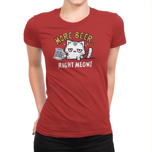 Beer Right Meow - Womens Premium T-Shirts RIPT Apparel Small / Red
