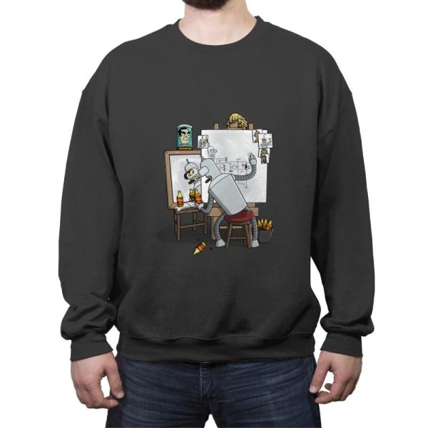 Bender Self Portrait - Crew Neck Sweatshirt Crew Neck Sweatshirt RIPT Apparel Small / Charcoal