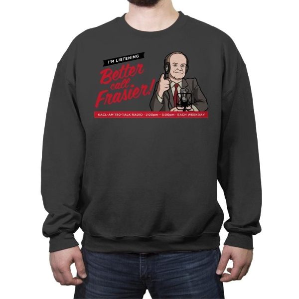 Better Call Frasier! - Crew Neck Sweatshirt Crew Neck Sweatshirt RIPT Apparel Small / Charcoal