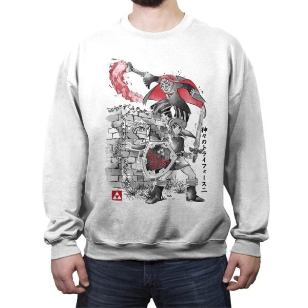 Between Worlds Sumi-e - Crew Neck Sweatshirt Crew Neck Sweatshirt RIPT Apparel