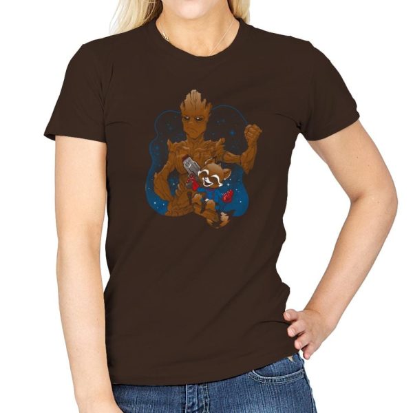 BFFs - Miniature Mayhem - Womens T-Shirts RIPT Apparel Small / Dark Chocolate