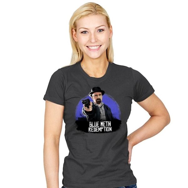 Blue Meth Redemption - Womens T-Shirts RIPT Apparel Small / Charcoal