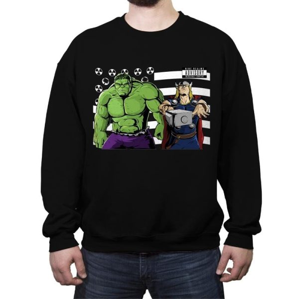 Bombs Over Asgard - Best Seller - Crew Neck Sweatshirt Crew Neck Sweatshirt RIPT Apparel Small / Black