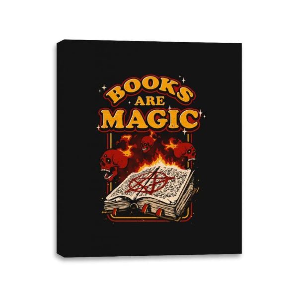 Books Are Magic - Canvas Wraps Canvas Wraps RIPT Apparel 11x14 / Black