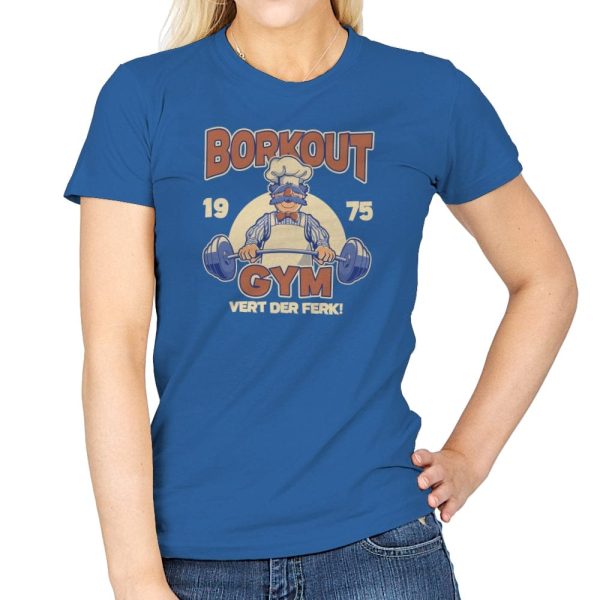 Borkout Gym - Womens T-Shirts RIPT Apparel Small / Royal