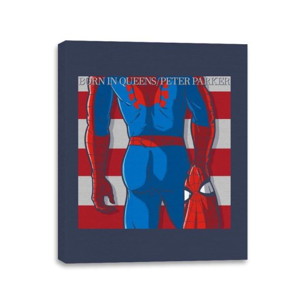 Born in Queens - Canvas Wraps Canvas Wraps RIPT Apparel 11x14 / Navy