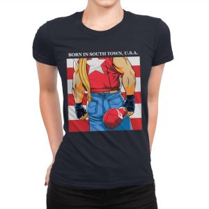 Born in South Town, USA! - Womens Premium T-Shirts RIPT Apparel Small / Midnight Navy