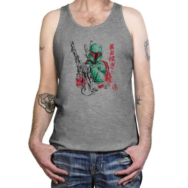 Bounty Hunter - Sumi Ink Wars - Tanktop Tanktop RIPT Apparel X-Small / Athletic Heather
