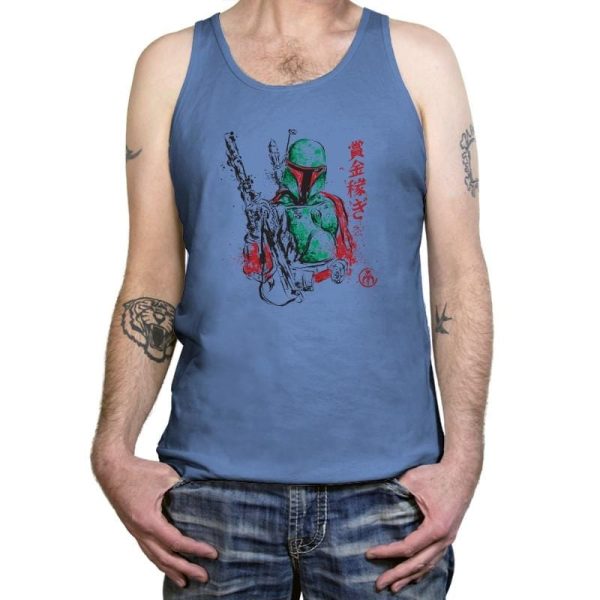 Bounty Hunter - Sumi Ink Wars - Tanktop Tanktop RIPT Apparel X-Small / Blue Triblend