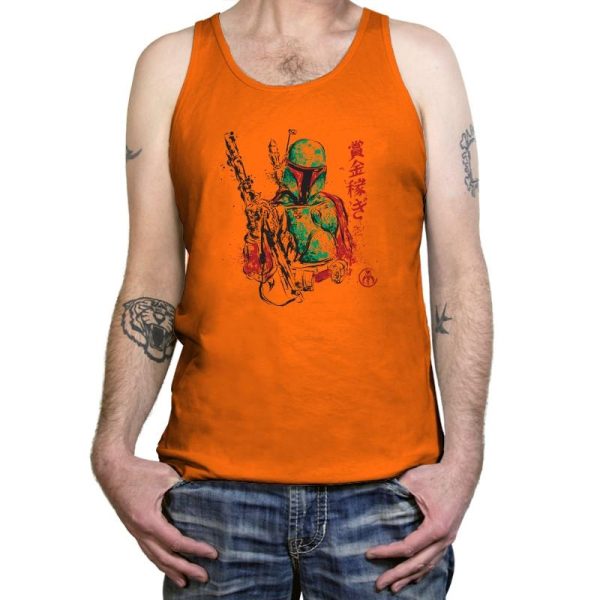 Bounty Hunter - Sumi Ink Wars - Tanktop Tanktop RIPT Apparel X-Small / Neon Orange
