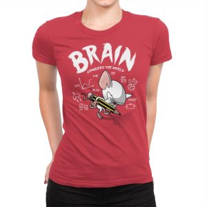 Brain Conquers The World! - Raffitees - Womens Premium T-Shirts RIPT Apparel Small / Red
