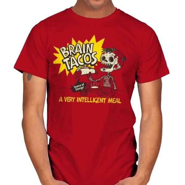 Brain Tacos - Mens T-Shirts RIPT Apparel Small / Red