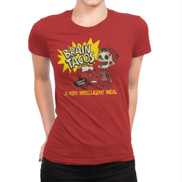 Brain Tacos - Womens Premium T-Shirts RIPT Apparel Small / Red