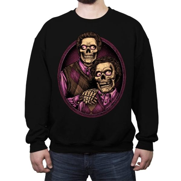 Bros for Life and Death - Crew Neck Sweatshirt Crew Neck Sweatshirt RIPT Apparel Small / Black