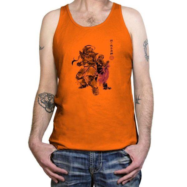Brotherhood Sumi-E - Sumi Ink Wars - Tanktop Tanktop RIPT Apparel X-Small / Neon Orange