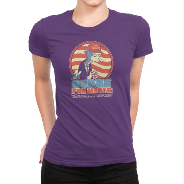 Burns for Mayor Exclusive - Womens Premium T-Shirts RIPT Apparel Small / Purple Rush