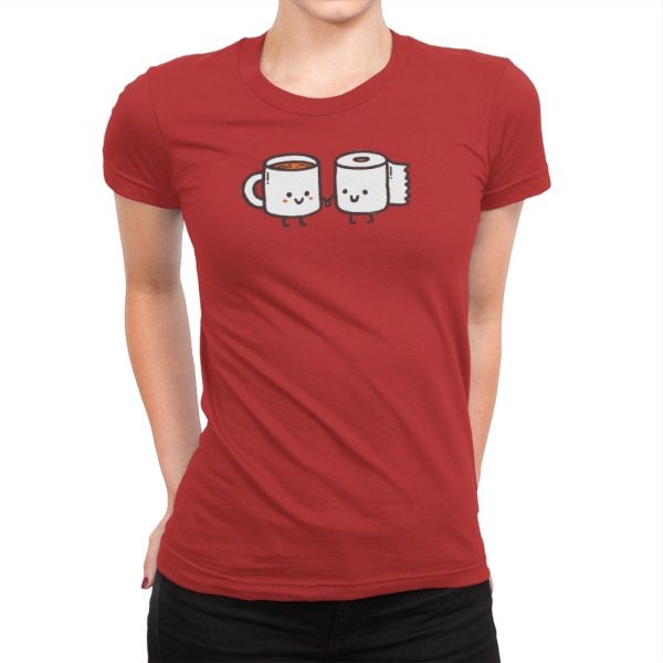 But First Coffee - Womens Premium T-Shirts RIPT Apparel Small / Red