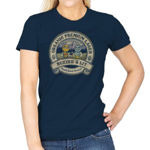 Buzzed and Lit Lager - Womens T-Shirts RIPT Apparel Small / Navy
