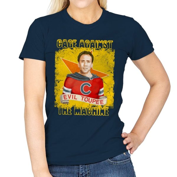 Cage Against The Machine - Womens T-Shirts RIPT Apparel Small / Navy