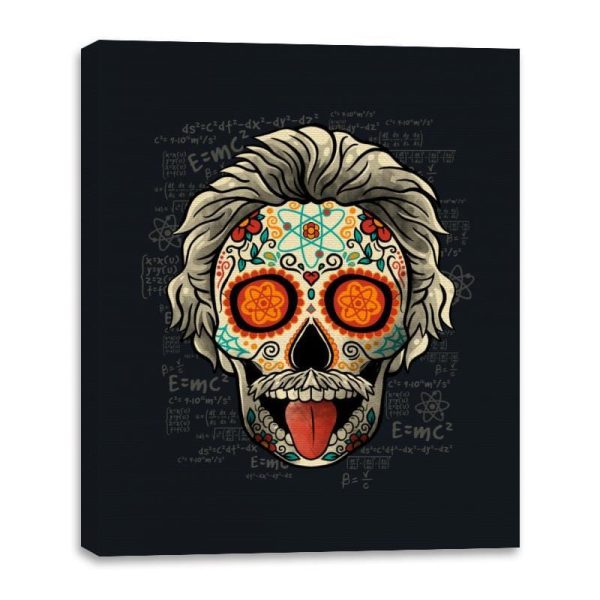 Calavera Einstein - Canvas Wraps Canvas Wraps RIPT Apparel 16x20 / Black