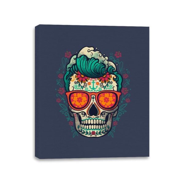 Calavera Summer Surfer - Canvas Wraps Canvas Wraps RIPT Apparel 11x14 / Navy