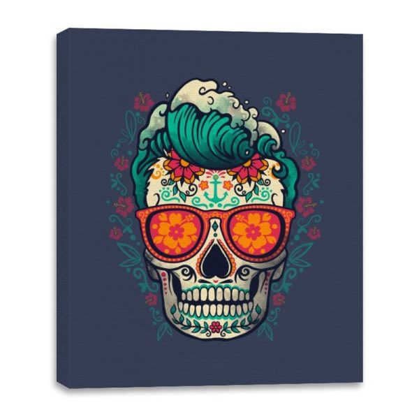 Calavera Summer Surfer - Canvas Wraps Canvas Wraps RIPT Apparel 16x20 / Navy
