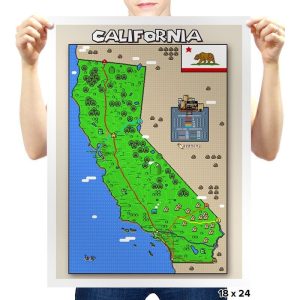 California State Pixel Map - Prints Posters RIPT Apparel