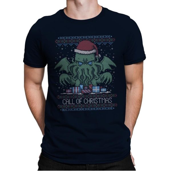 Call Of Christmas - Ugly Holiday - Mens Premium T-Shirts RIPT Apparel Small / Midnight Navy