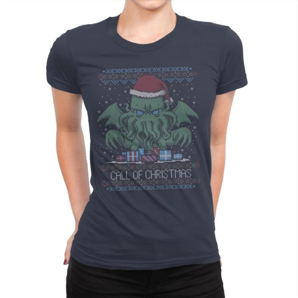 Call Of Christmas - Ugly Holiday - Womens Premium T-Shirts RIPT Apparel Small / Indigo