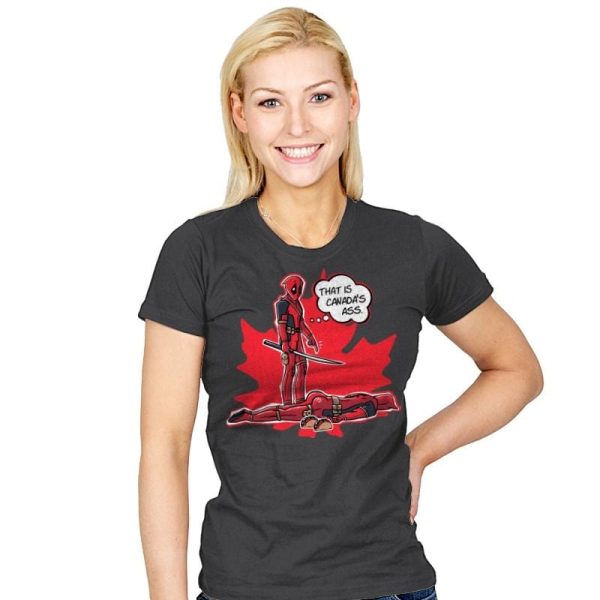 Canada's Ass - Womens T-Shirts RIPT Apparel Small / Charcoal