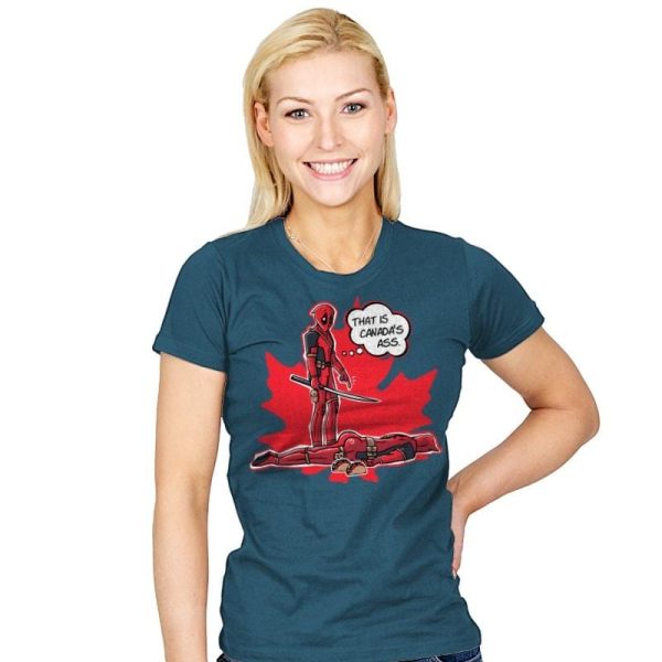 Canada's Ass - Womens T-Shirts RIPT Apparel Small / Indigo