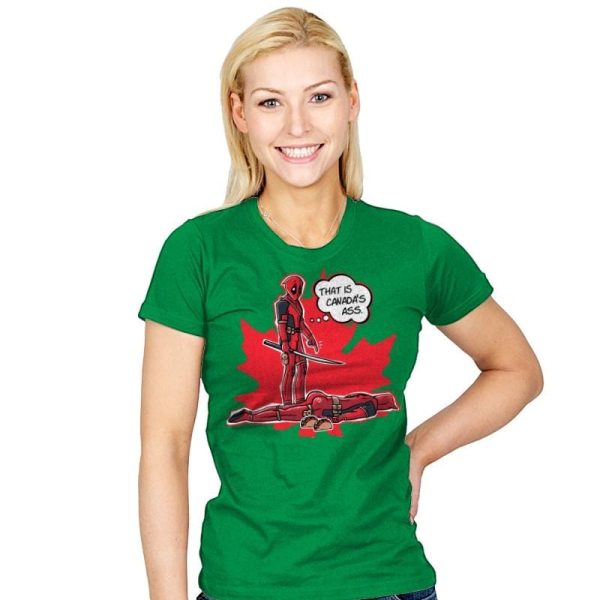 Canada's Ass - Womens T-Shirts RIPT Apparel Small / Kelly
