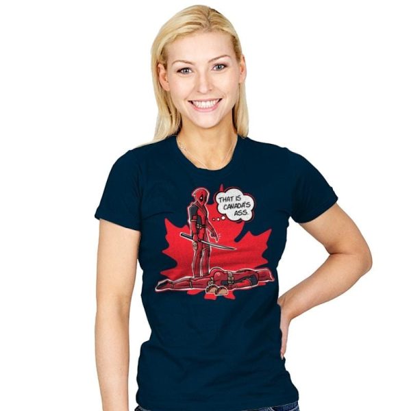 Canada's Ass - Womens T-Shirts RIPT Apparel Small / Navy