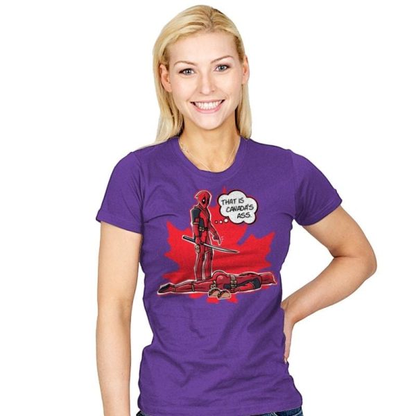 Canada's Ass - Womens T-Shirts RIPT Apparel Small / Purple