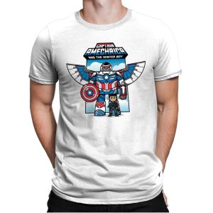 Captain Amechrica and the Winter Boy - Mens Premium T-Shirts RIPT Apparel Small / White