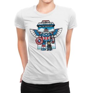 Captain Amechrica and the Winter Boy - Womens Premium T-Shirts RIPT Apparel Small / White