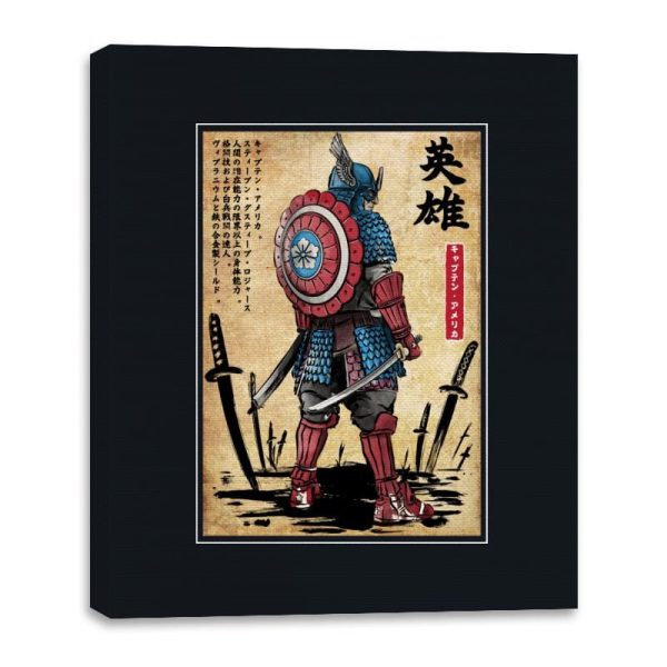 Captain Samurai - Canvas Wraps Canvas Wraps RIPT Apparel 16x20 / Black