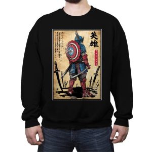 Captain Samurai - Crew Neck Sweatshirt Crew Neck Sweatshirt RIPT Apparel Small / Black