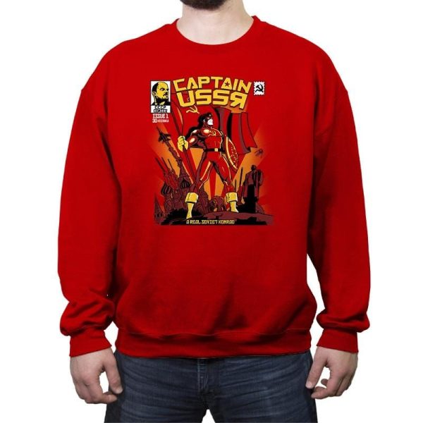 Captain USSR: Issue 1 Exclusive - Crew Neck Sweatshirt Crew Neck Sweatshirt RIPT Apparel Small / Red
